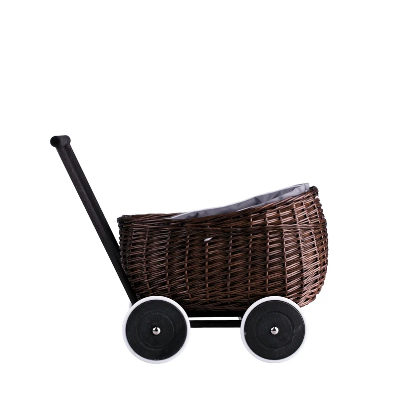 Luke wicker pushcart with grey lining TheWickerStories