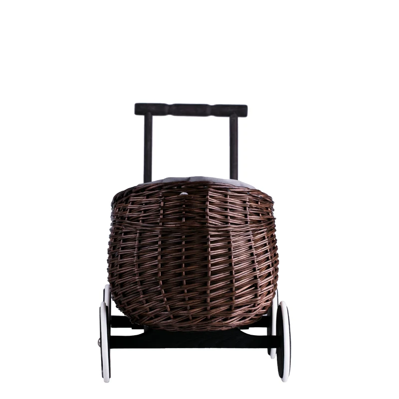 Luke wicker pushcart with grey lining TheWickerStories