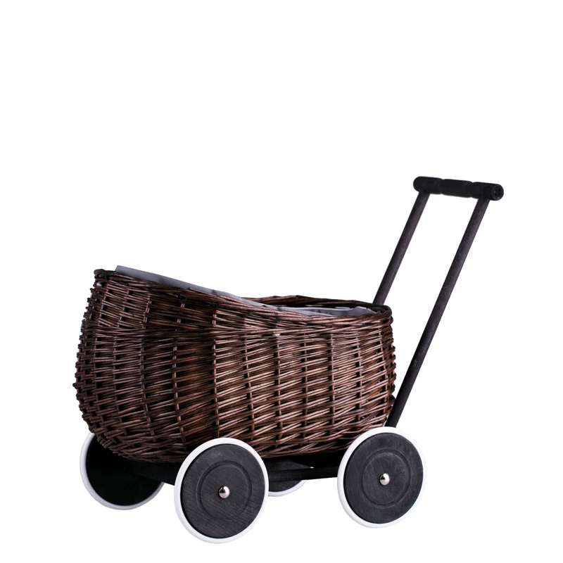 Luke wicker pushcart with grey lining TheWickerStories