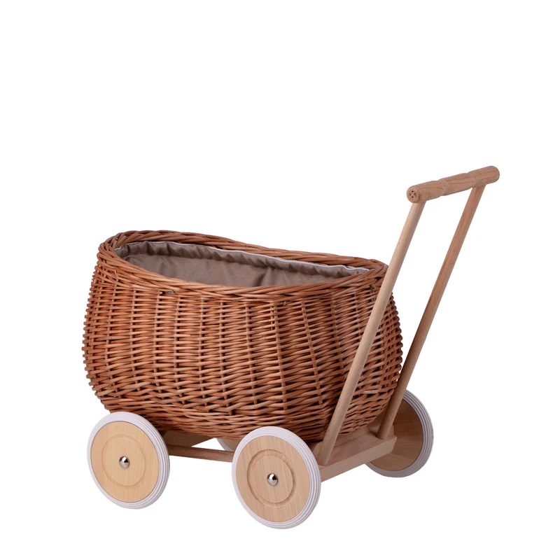 Luke wicker pushcart with beige lining TheWickerStories