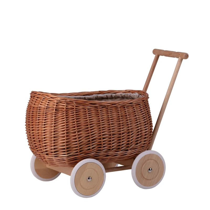 Luke wicker pushcart with beige lining TheWickerStories