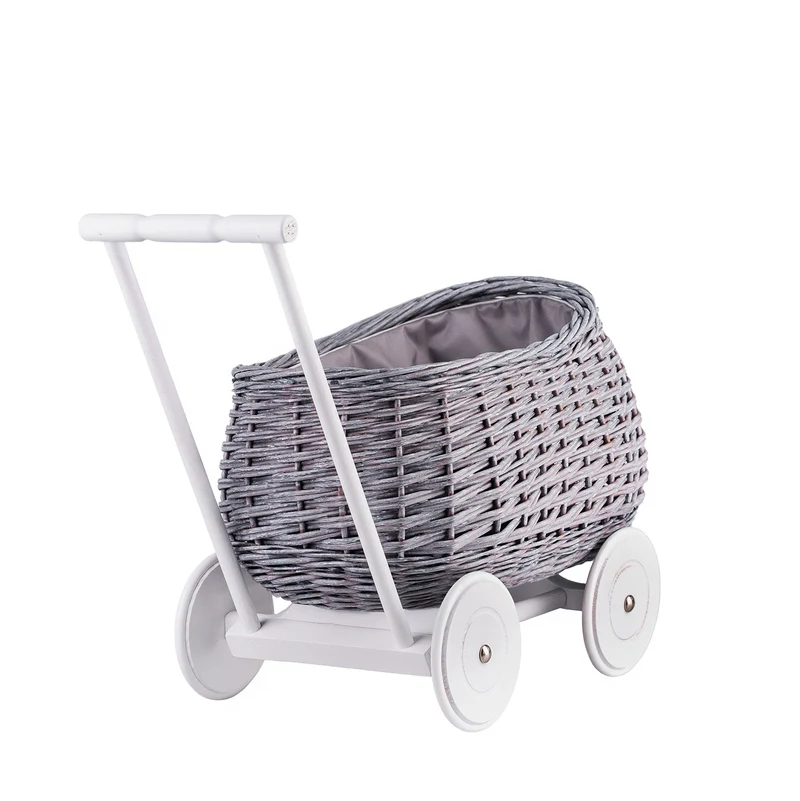 Luke wicker pushcart with grey lining TheWickerStories