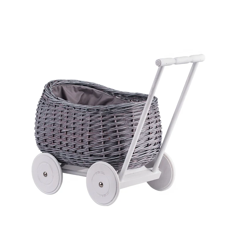Luke wicker pushcart with grey lining TheWickerStories