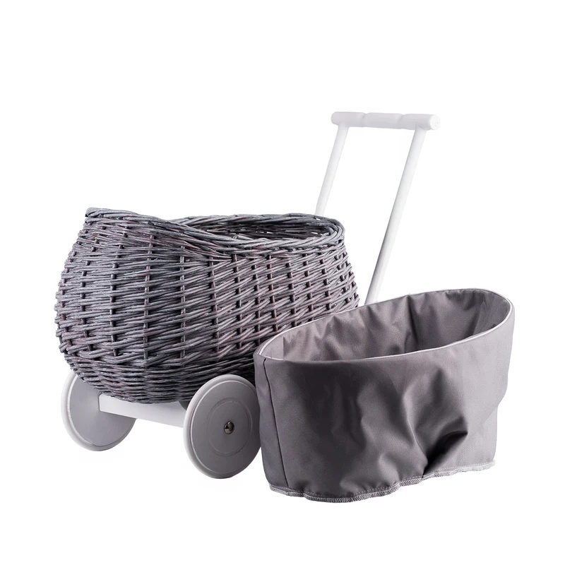 Luke wicker pushcart with grey lining TheWickerStories
