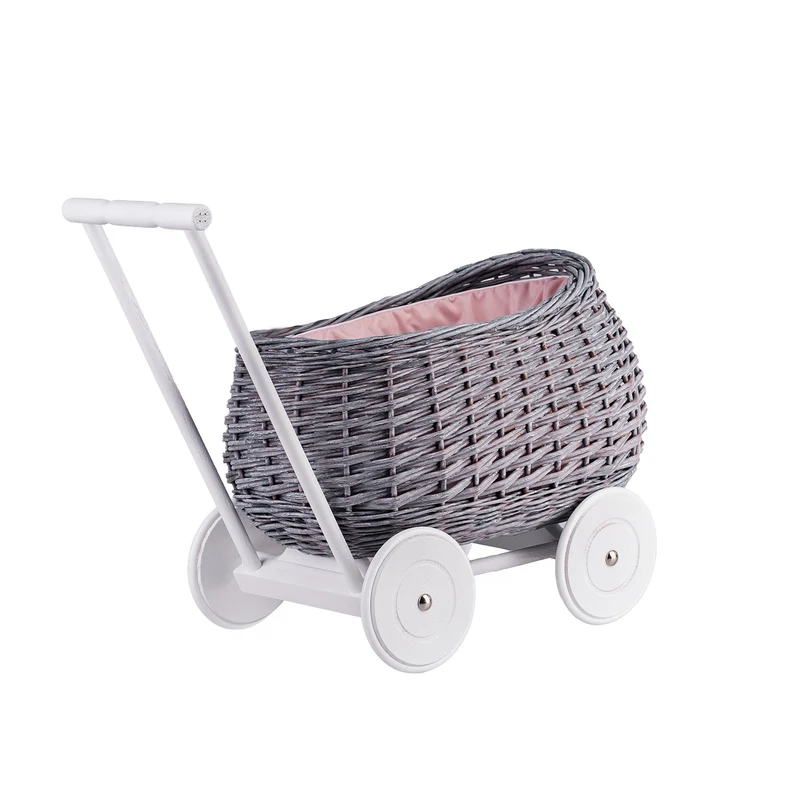 Luke wicker pushcart with pink lining TheWickerStories
