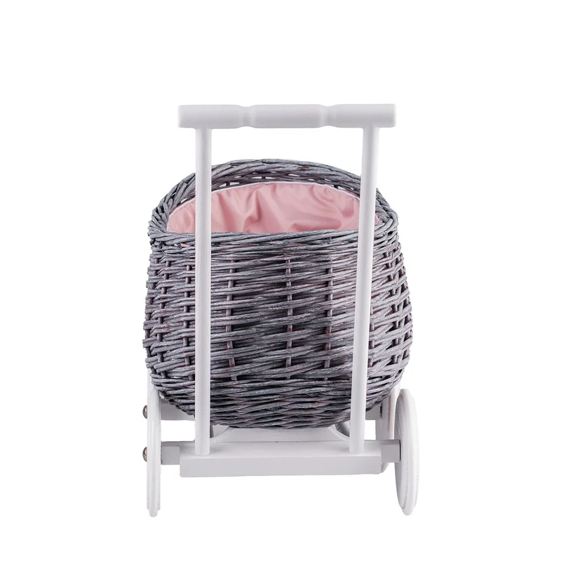 Luke wicker pushcart with pink lining TheWickerStories