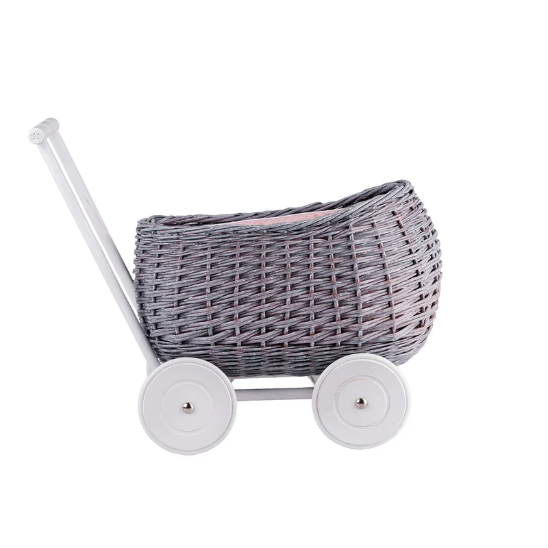 Luke wicker pushcart with pink lining TheWickerStories