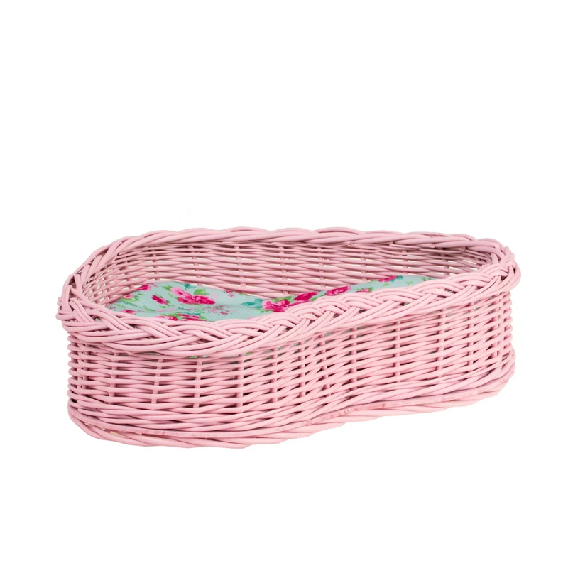 Zadaris small wicker basket with pink lining TheWickerStories