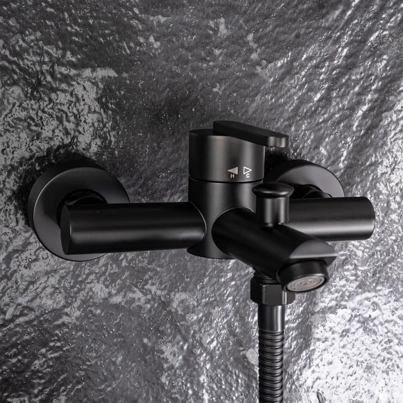 Badewannenarmatur Ontario Schwarz Matt