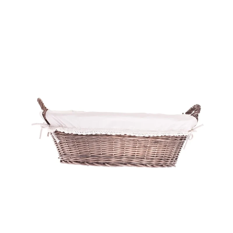 Milvus wicker basket with handles and beige lining TheWickerStories