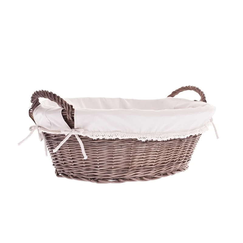 Milvus wicker basket with handles and beige lining TheWickerStories