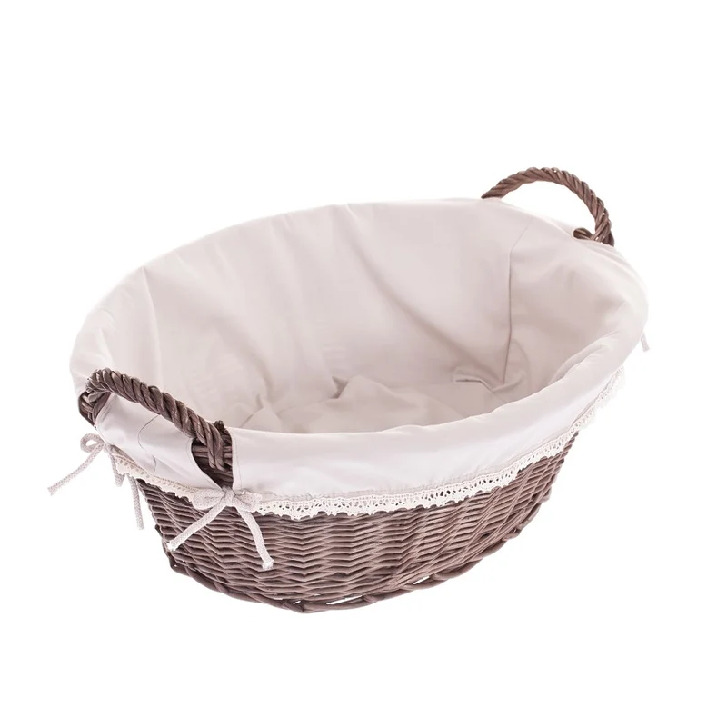 Milvus wicker basket with handles and beige lining TheWickerStories