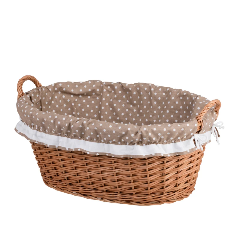 Milvus wicker basket with handles and beige lining TheWickerStories