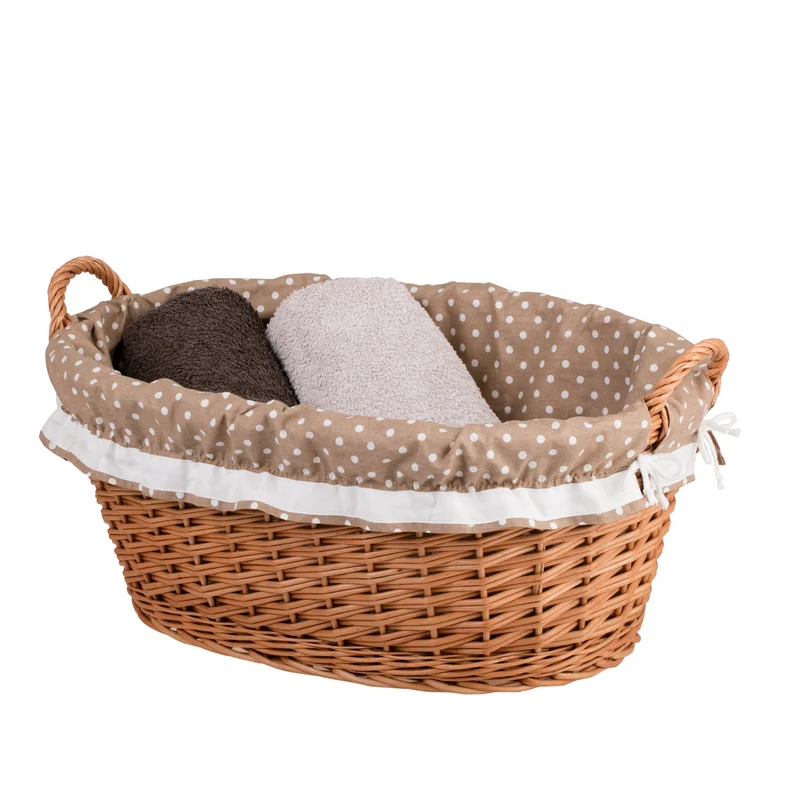 Milvus wicker basket with handles and beige lining TheWickerStories
