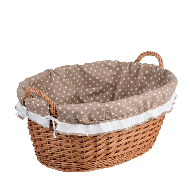 Milvus wicker basket with handles and beige lining TheWickerStories