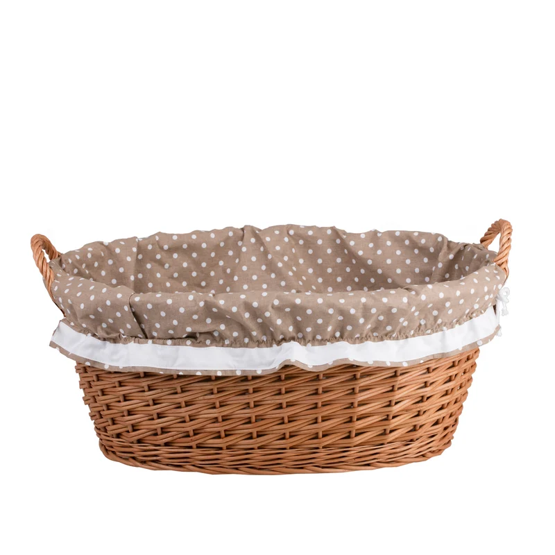 Milvus wicker basket with handles and beige lining TheWickerStories