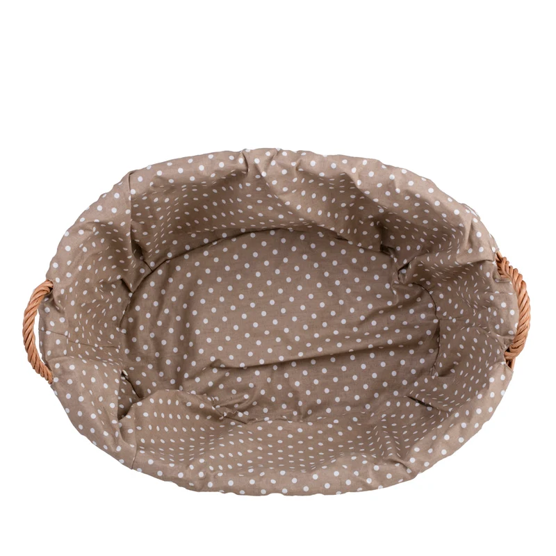 Milvus wicker basket with handles and beige lining TheWickerStories