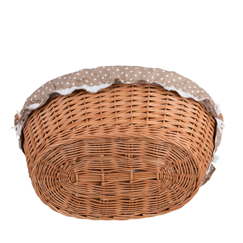 Milvus wicker basket with handles and beige lining TheWickerStories