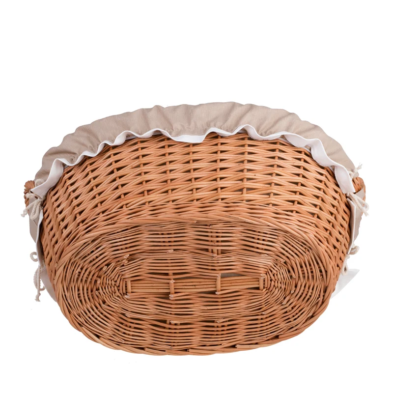 Milvus wicker basket with handles and beige lining TheWickerStories