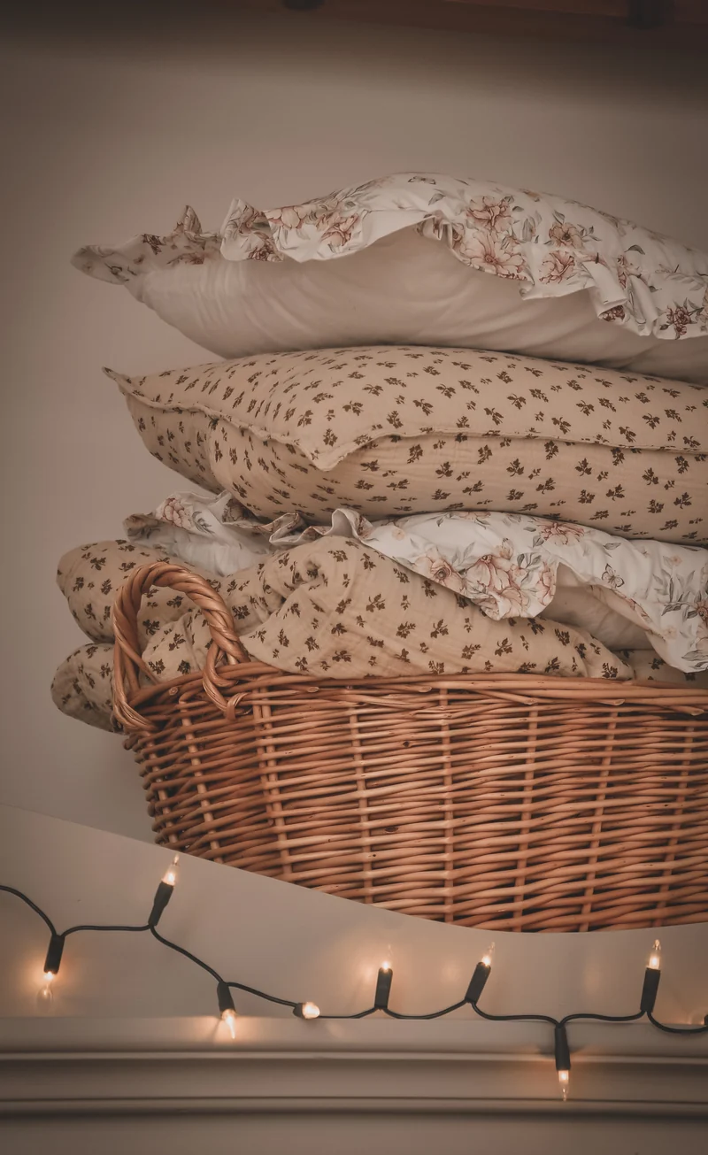 Milvus wicker basket with handles and beige lining TheWickerStories