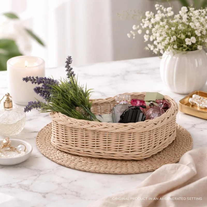 Zadaris small wicker basket with beige lining TheWickerStories