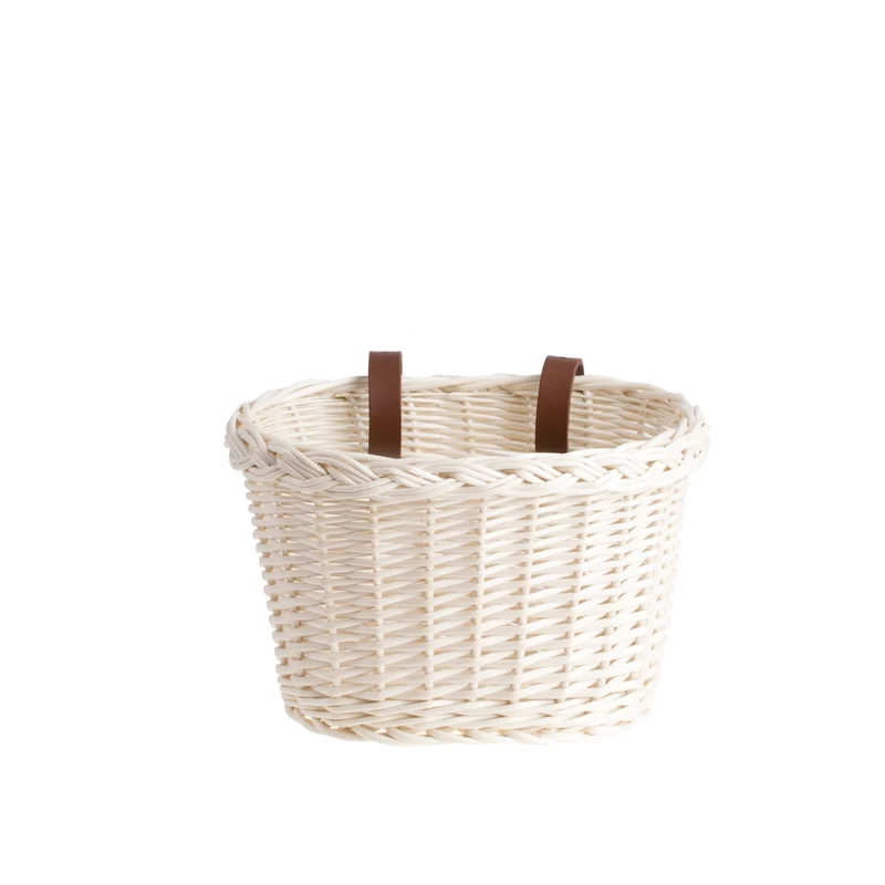 Paulus wicker kids' bike basket, small bicycle basket with leather straps TheWickerStories