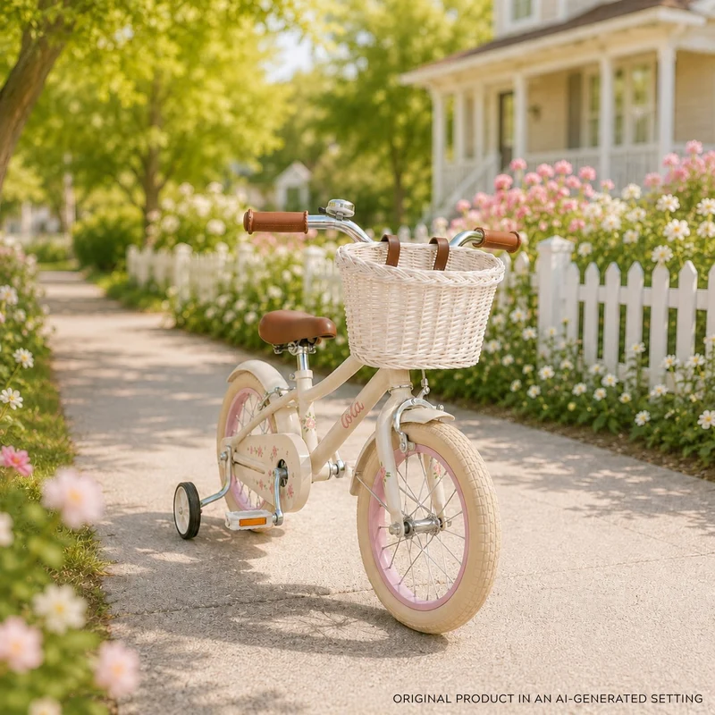 Paulus wicker kids' bike basket, small bicycle basket with leather straps TheWickerStories