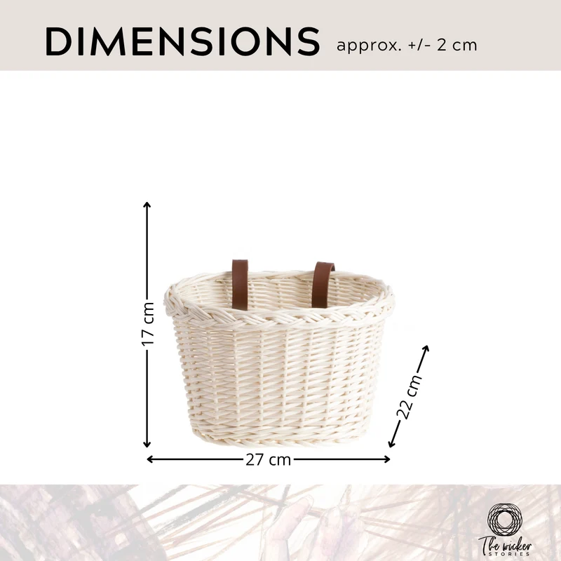 Paulus wicker kids' bike basket, small bicycle basket with leather straps TheWickerStories