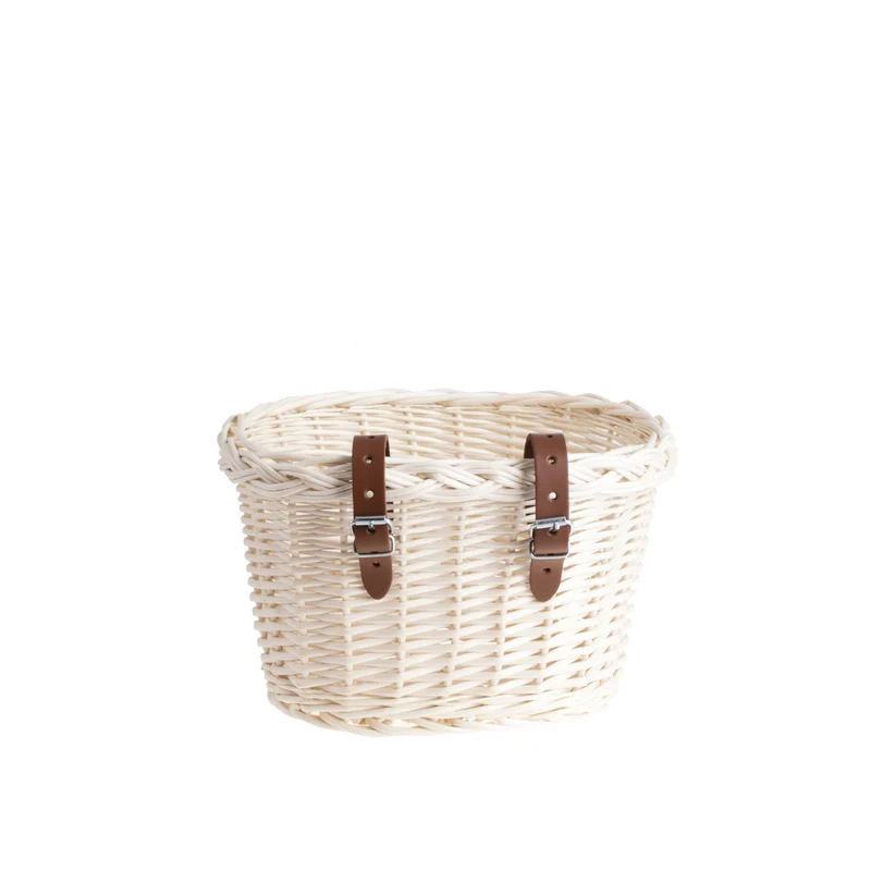 Paulus wicker kids' bike basket, small bicycle basket with leather straps TheWickerStories