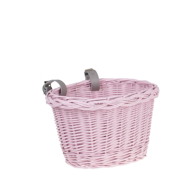 Paulus wicker bike basket for kids, small bicycle basket with leather straps TheWickerStories
