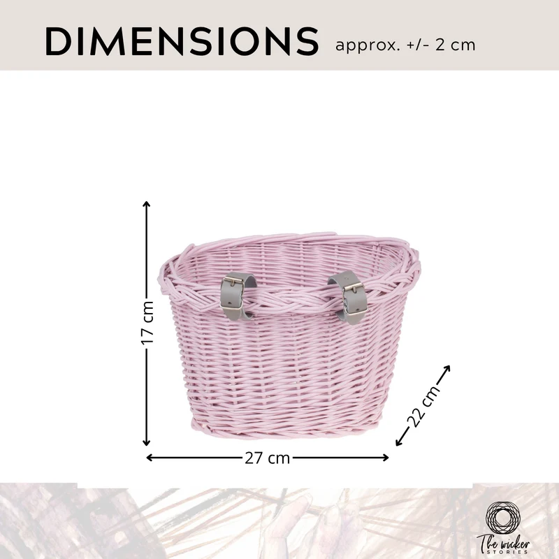 Paulus wicker bike basket for kids, small bicycle basket with leather straps TheWickerStories
