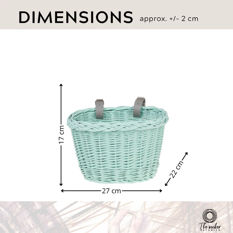 Paulus wicker kids' bike basket, small bicycle basket with leather straps TheWickerStories