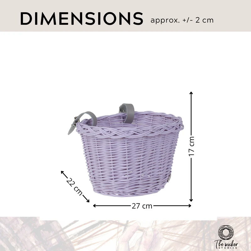 Paulus wicker bike basket for children, small bicycle basket with leather straps TheWickerStories