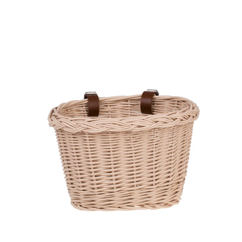 Paulus wicker bike basket for kids, small bicycle basket with leather straps TheWickerStories