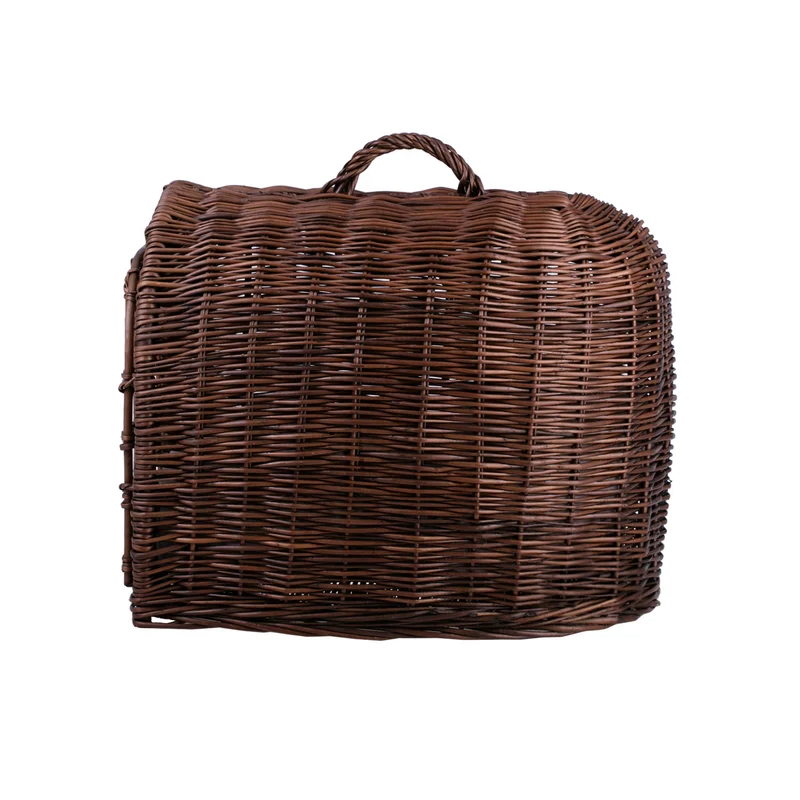 Turina wicker cat house with cushion, wicker kennel, closed pet carrier cage TheWickerStories