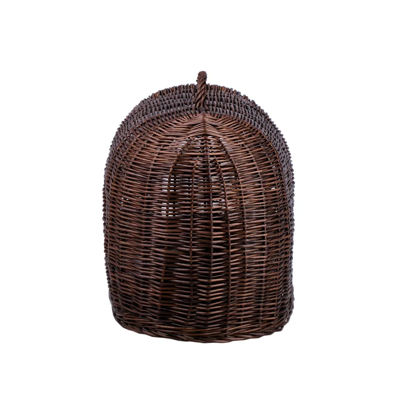 Turina wicker cat house with cushion, wicker kennel, closed pet carrier cage TheWickerStories