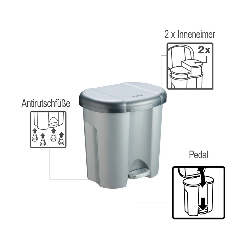 Abfalleimer 2 x 10 l DUO