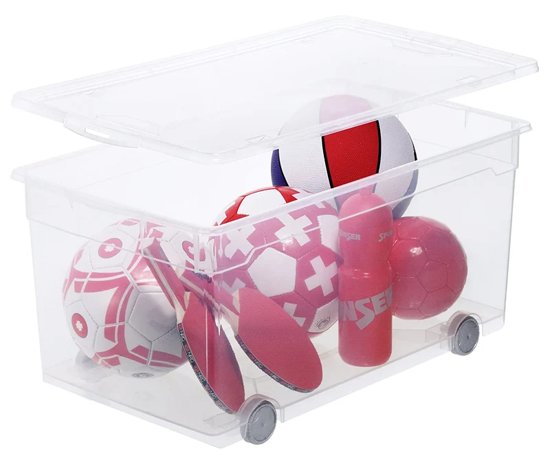 Box mit Rollen 63 l CLEAR