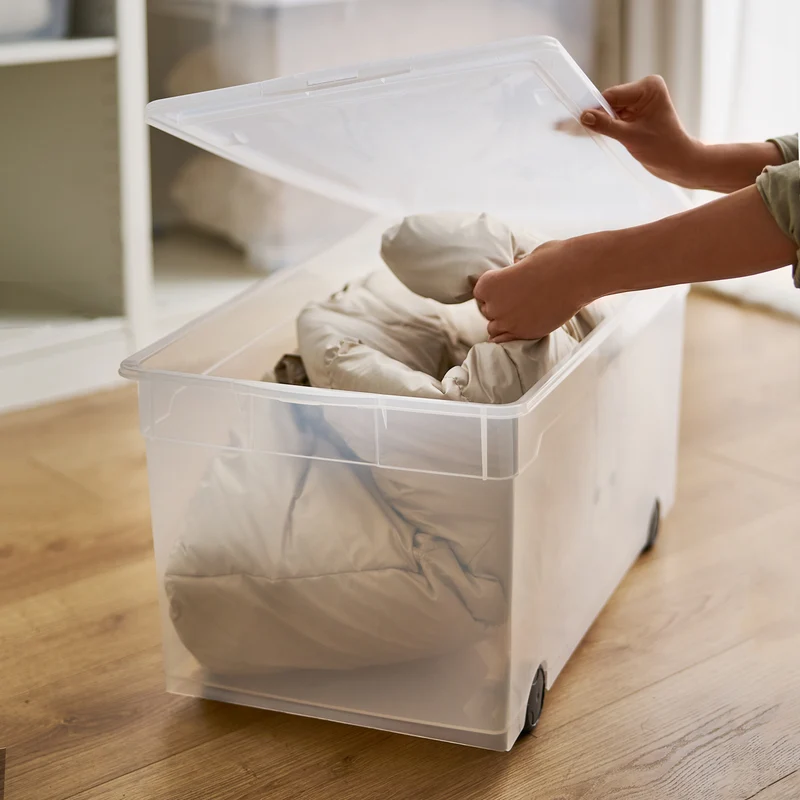 Box mit Rollen 63 l CLEAR