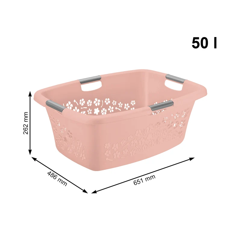 3er Set Wäschekorb 50 l FLOWERS