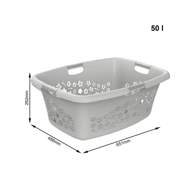 3er Set Wäschekorb 50 l FLOWERS