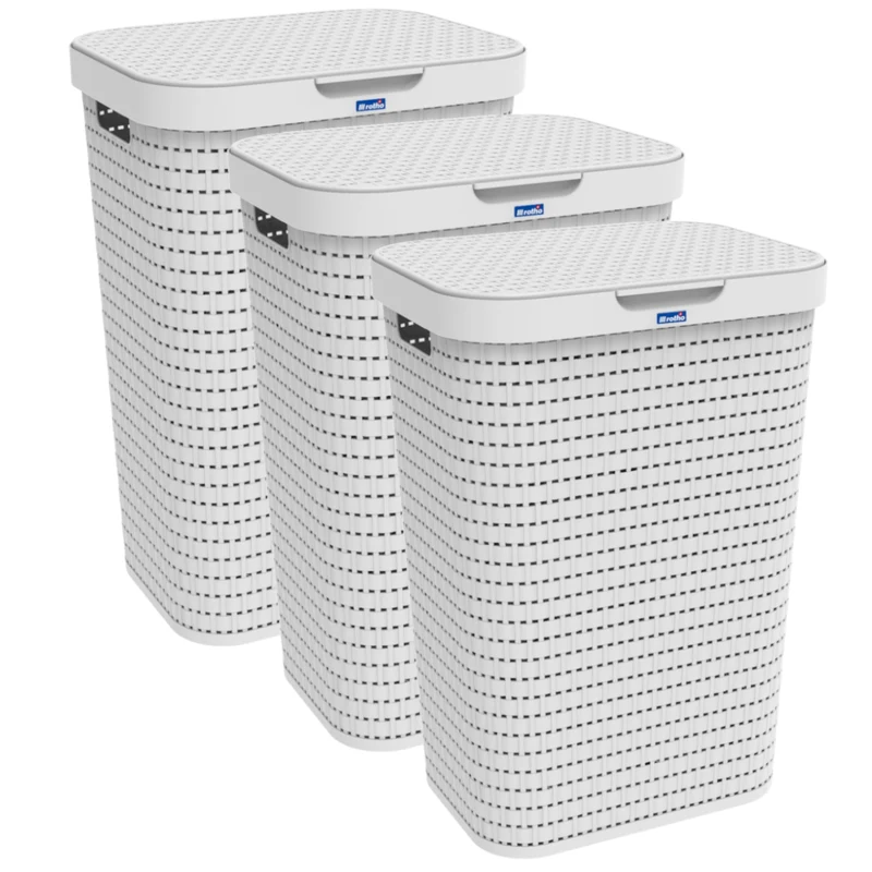 3er Set Wäschesammler 55 l COUNTRY