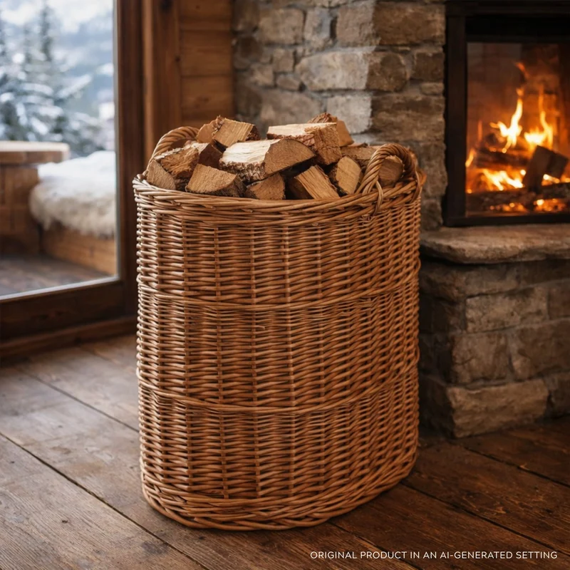 Celia wicker basket container with jute trim and handles TheWickerStories