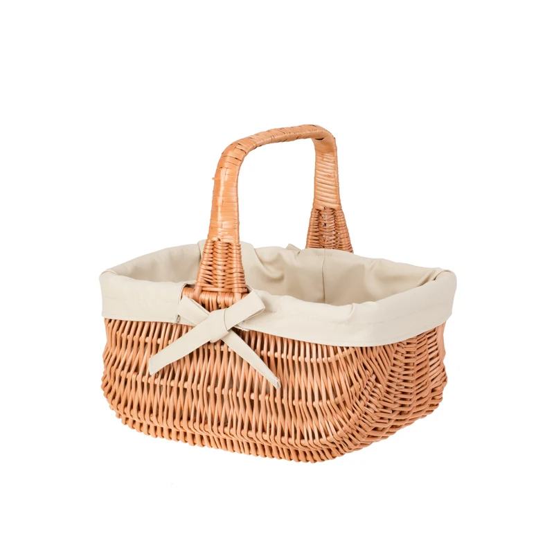 Willesia wicker shopping basket, mushroom and picnic basket, decorative gift basket with trim TheWickerStories