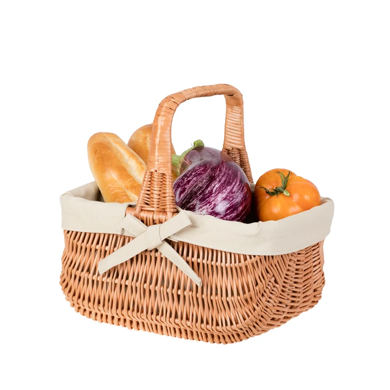 Willesia wicker shopping basket, mushroom and picnic basket, decorative gift basket with trim TheWickerStories
