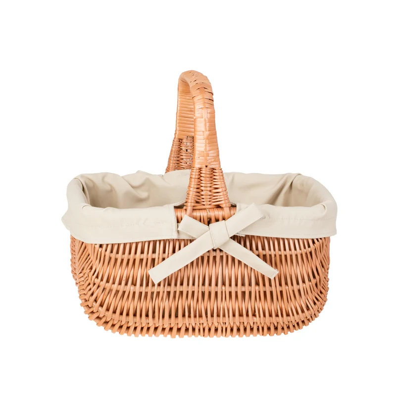 Willesia wicker shopping basket, mushroom and picnic basket, decorative gift basket with trim TheWickerStories