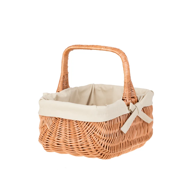 Willesia wicker shopping basket, mushroom and picnic basket, decorative gift basket with trim TheWickerStories