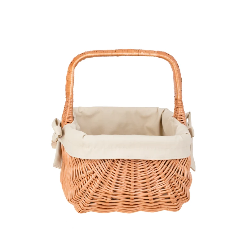 Willesia wicker shopping basket, mushroom and picnic basket, decorative gift basket with trim TheWickerStories