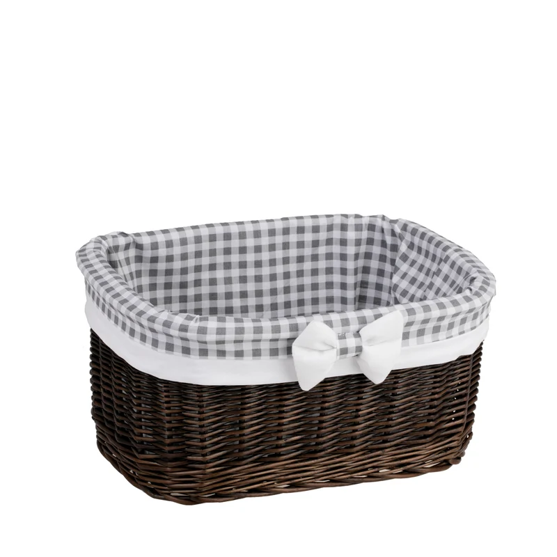 Nestor small wicker basket with grey lining TheWickerStories