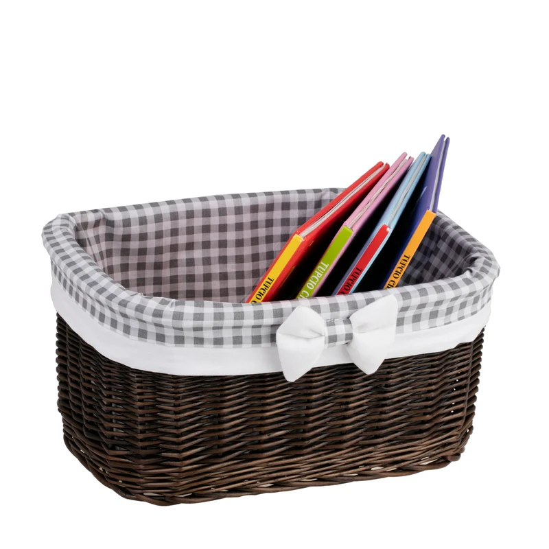 Nestor small wicker basket with grey lining TheWickerStories